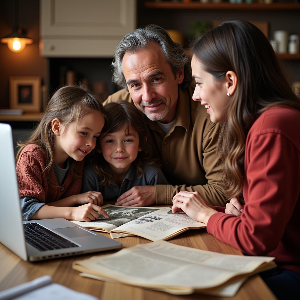 African American Family Researching Genealogy