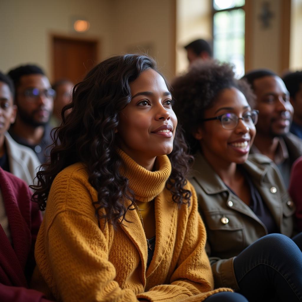 Family Watching a Black History Month Skit