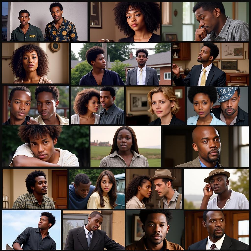 African American Film Representation: A diverse group of actors portraying various roles in film, showcasing the range and depth of Black talent in cinema.