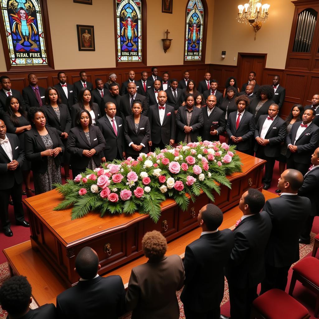 African American Funeral Service with Traditional Elements