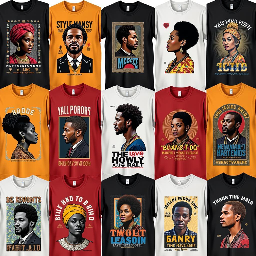 Diverse Designs of African American Graphic Tees