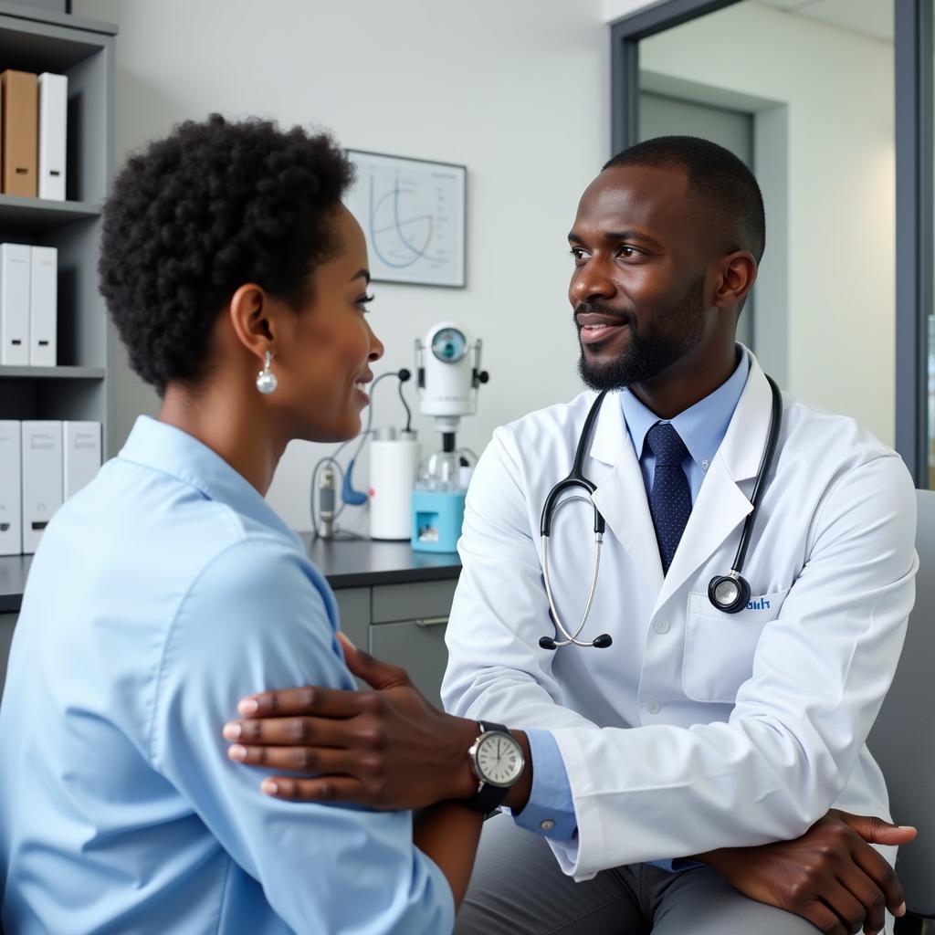 African American patient discussing heart health with a doctor