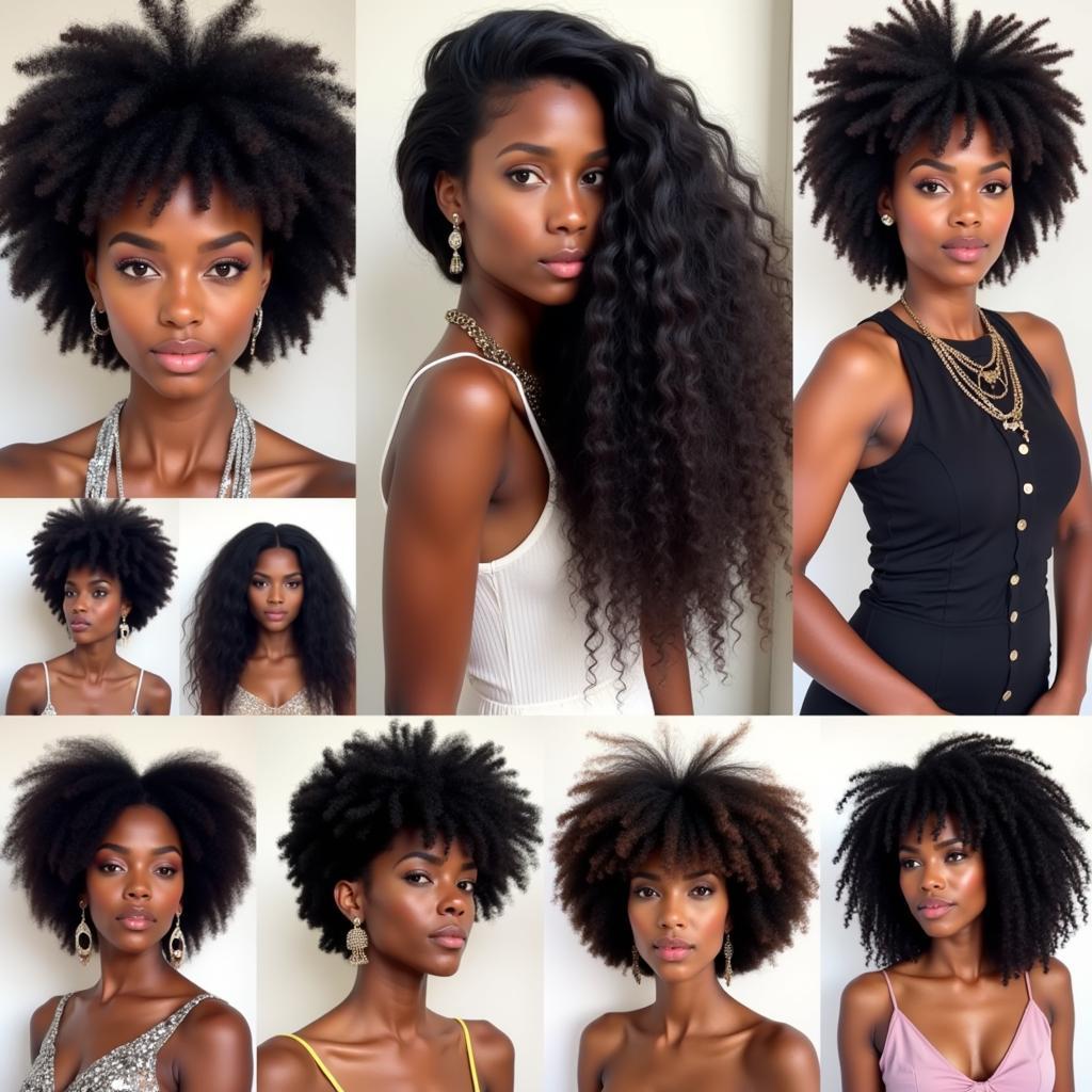 Various Afro Wig Styles