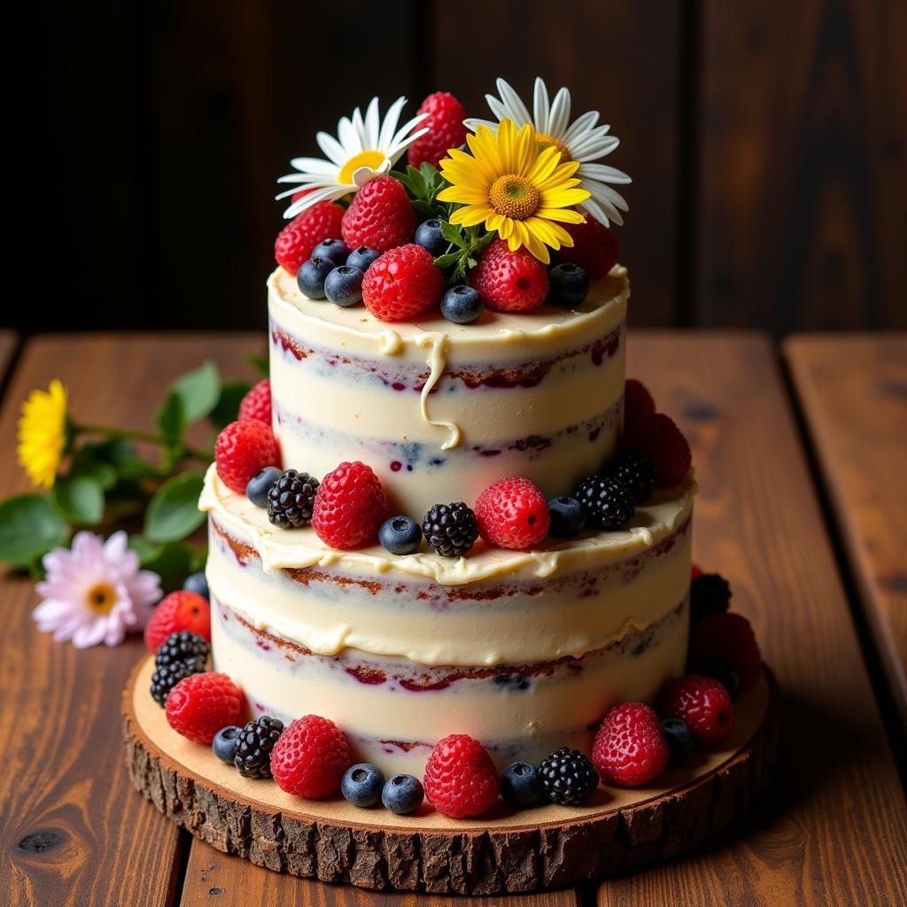 Delicious African American layer cake with icing