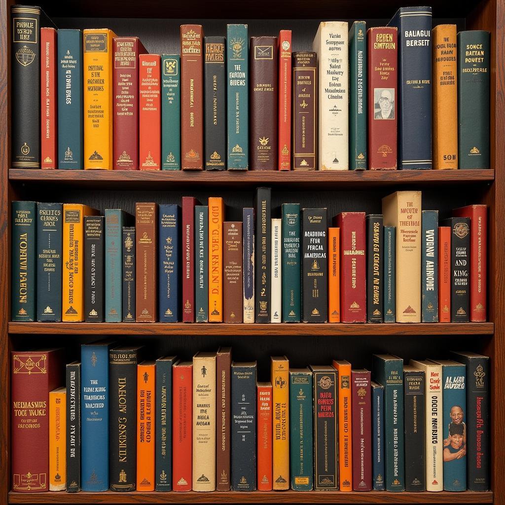 Bookshelves Filled with African American Literature