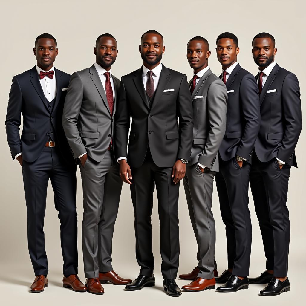 Stylish African American Men in Suits