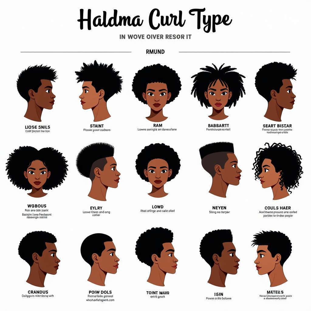 Different Curl Types for African American Mixed Race Men