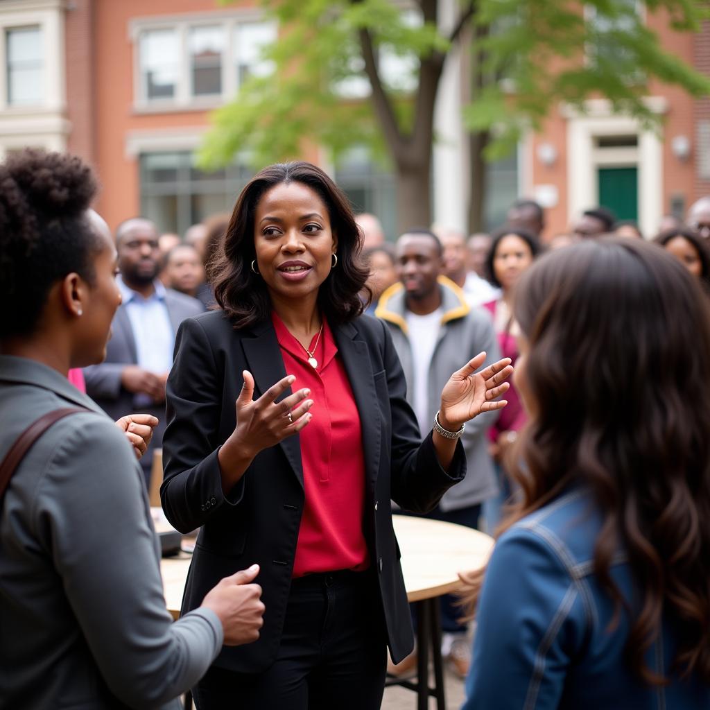 African American Republican Speaking at Community Event