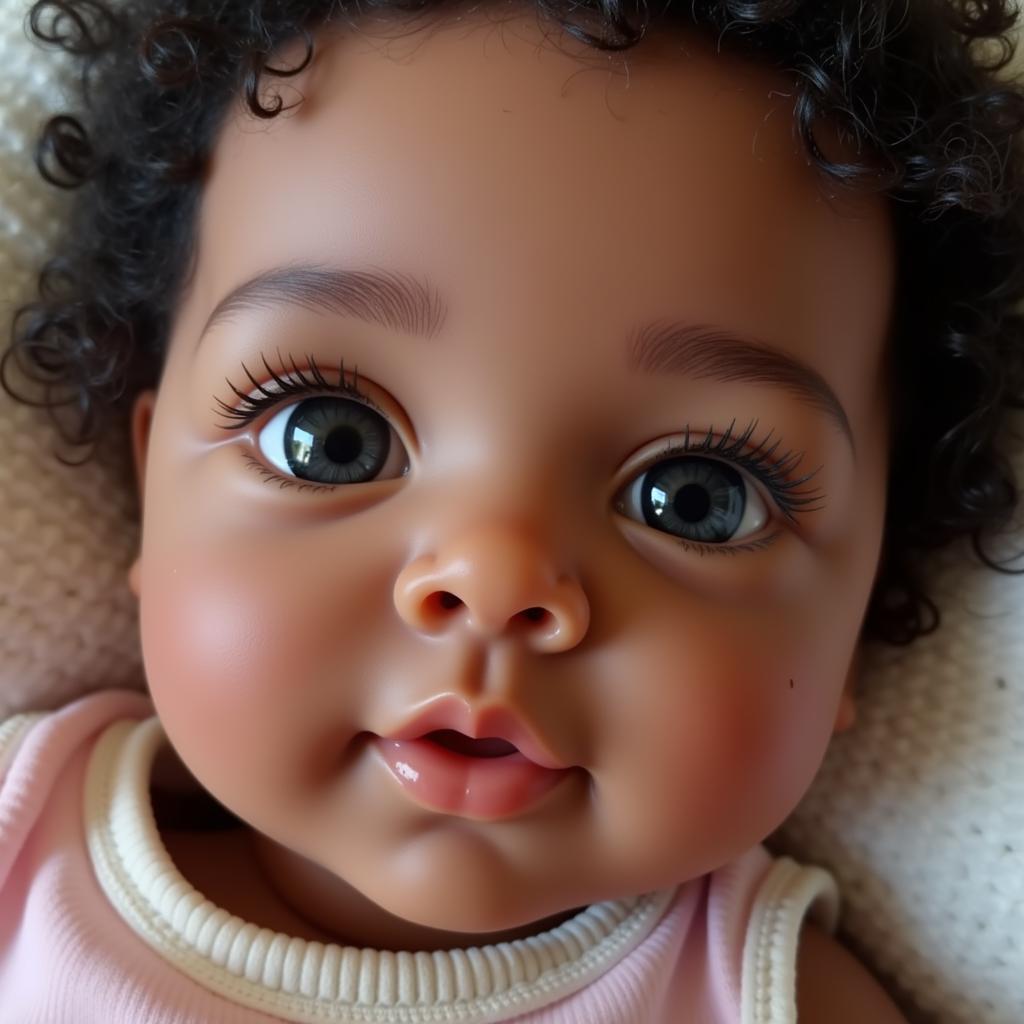 Customizable Features on an African American Silicone Baby Doll