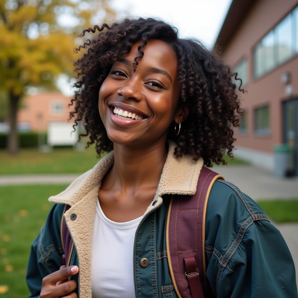 African American Student Celebrating Grant Award