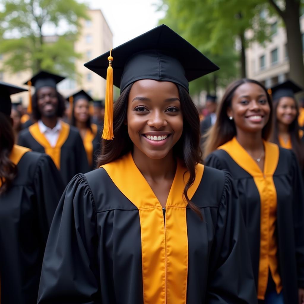 African American Students at Graduation Ceremony