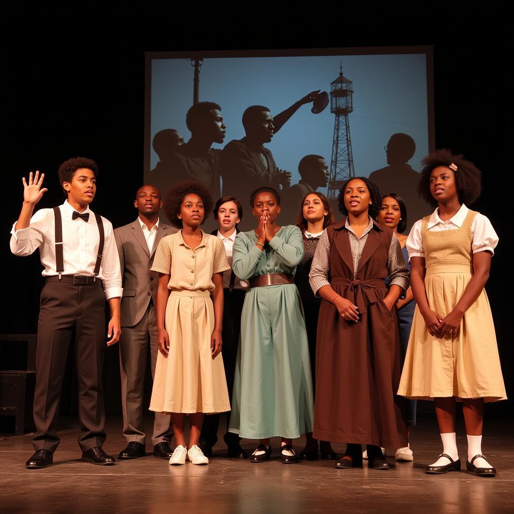 Students Performing a Black History Month Skit