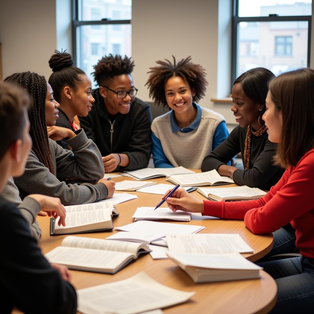 Students engaging in a lively discussion about African American Studies