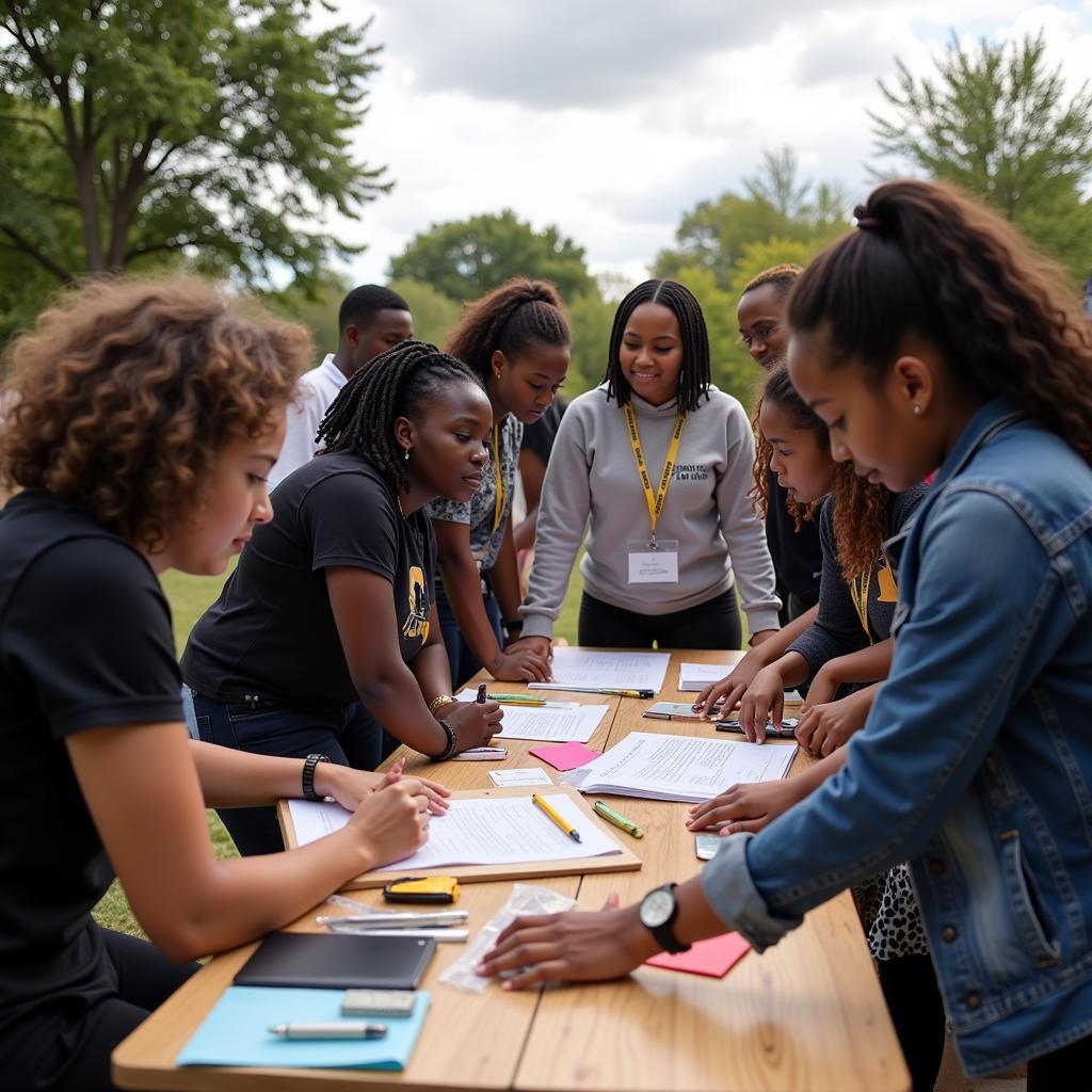 African American Studies Students Participating in a Community Project