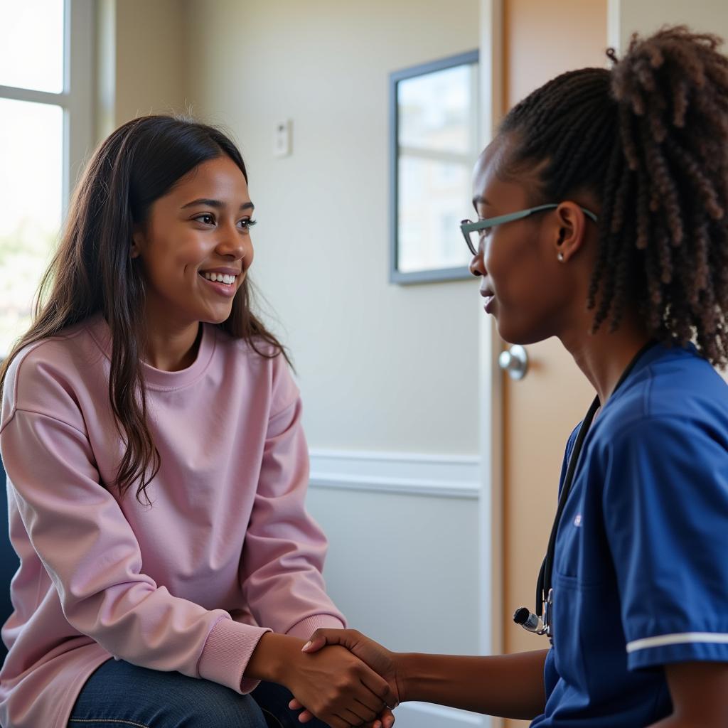 African American Teen at a Health Clinic