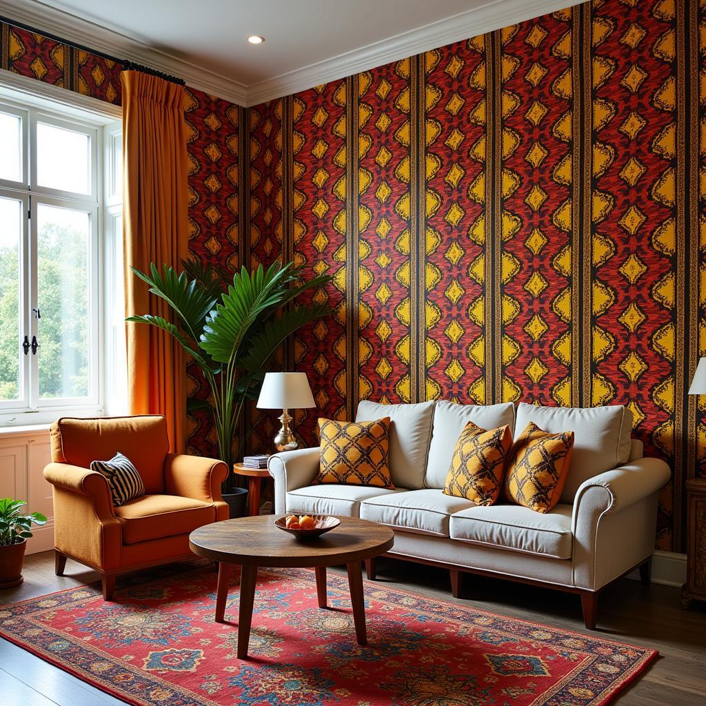 African American Wallpaper Featuring Kente Cloth Inspired Design