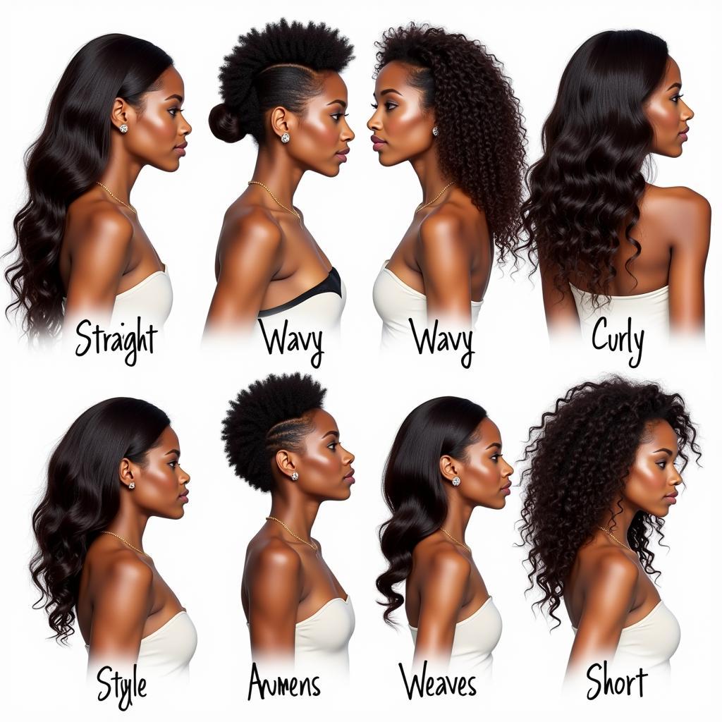 Variety of African American Weave Styles