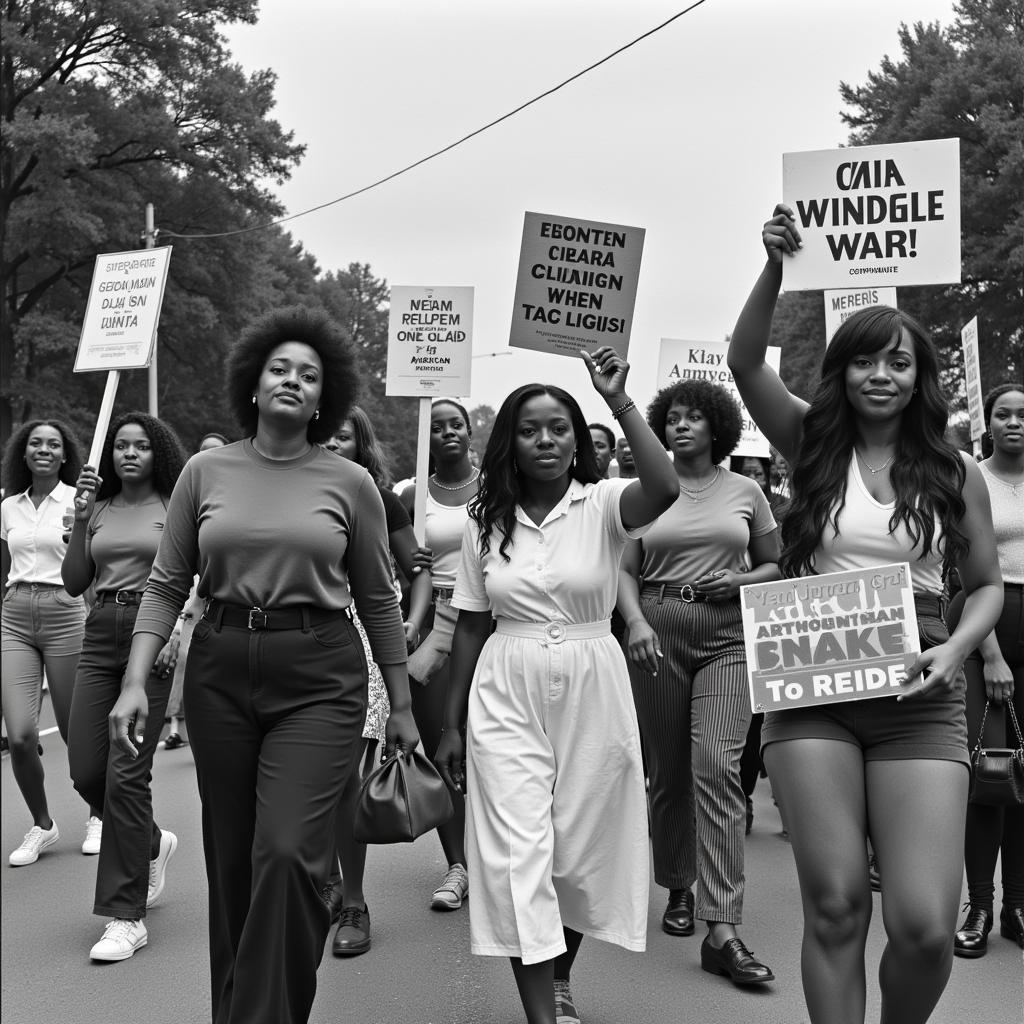 African American women marching during the Civil Rights Movement