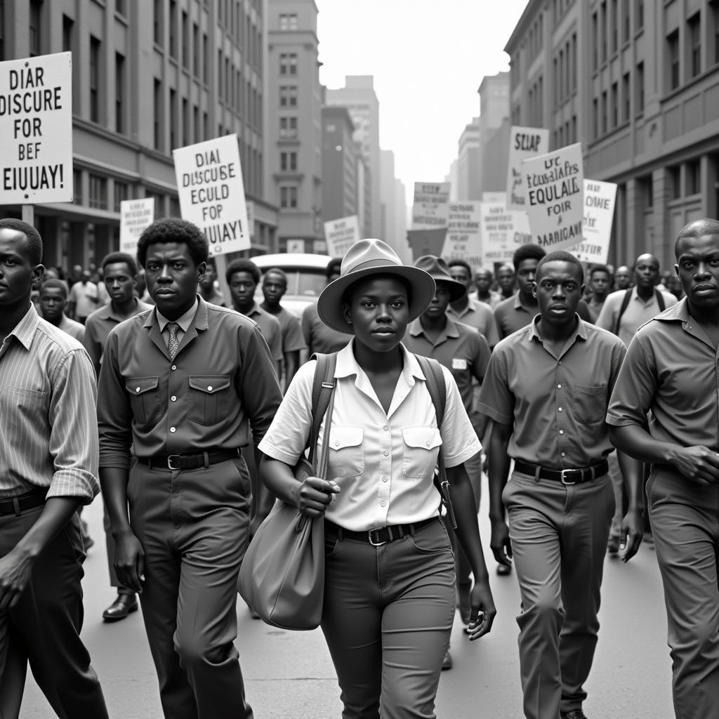 African American Workers Marching for Labor Rights