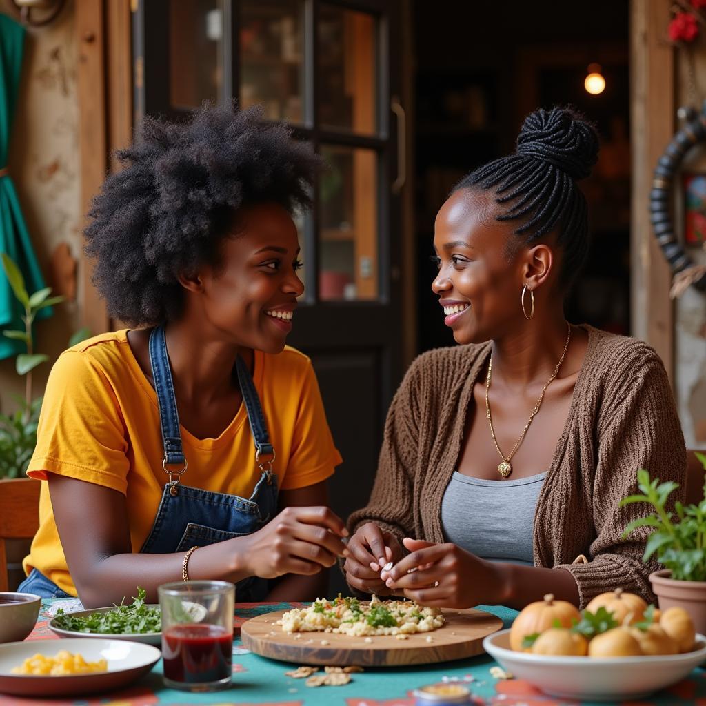 African and African American women connecting and sharing stories