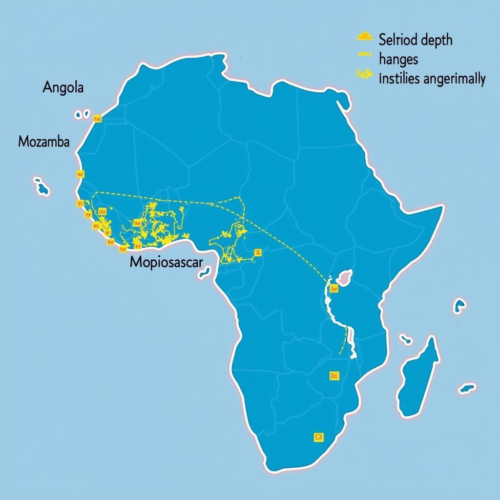 Map Showing the Distribution of the African Angelshark