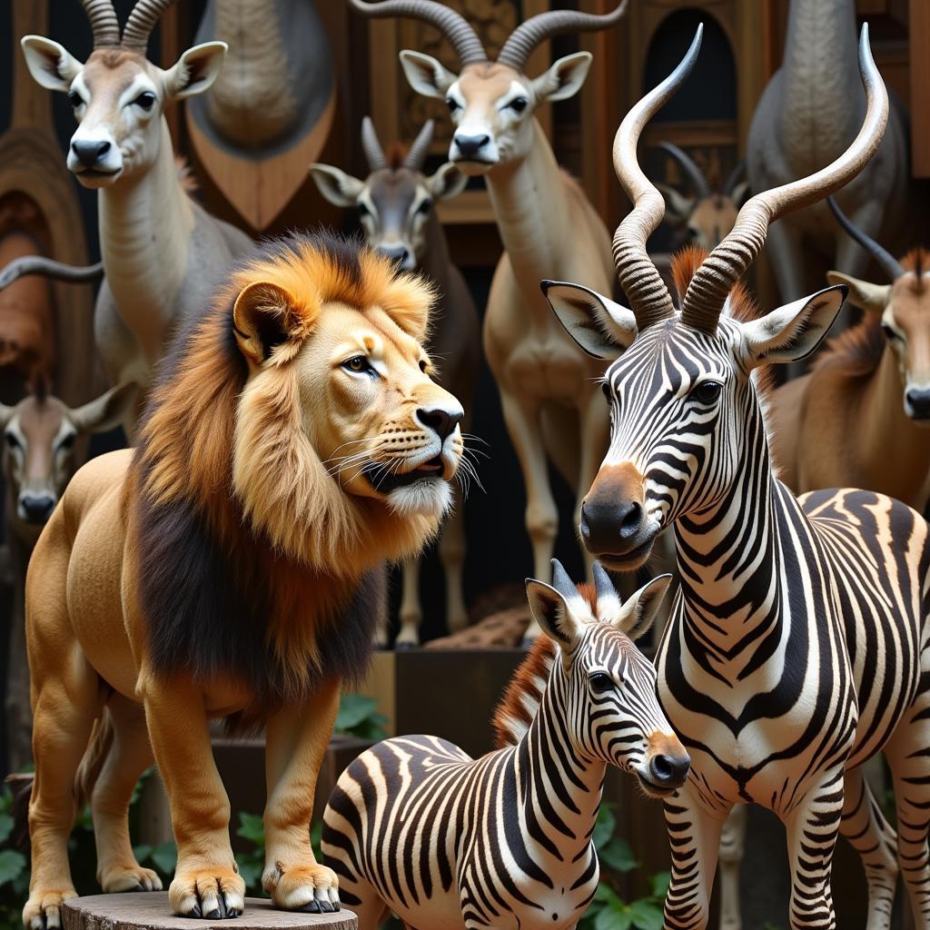 Variety of African Animal Mounts