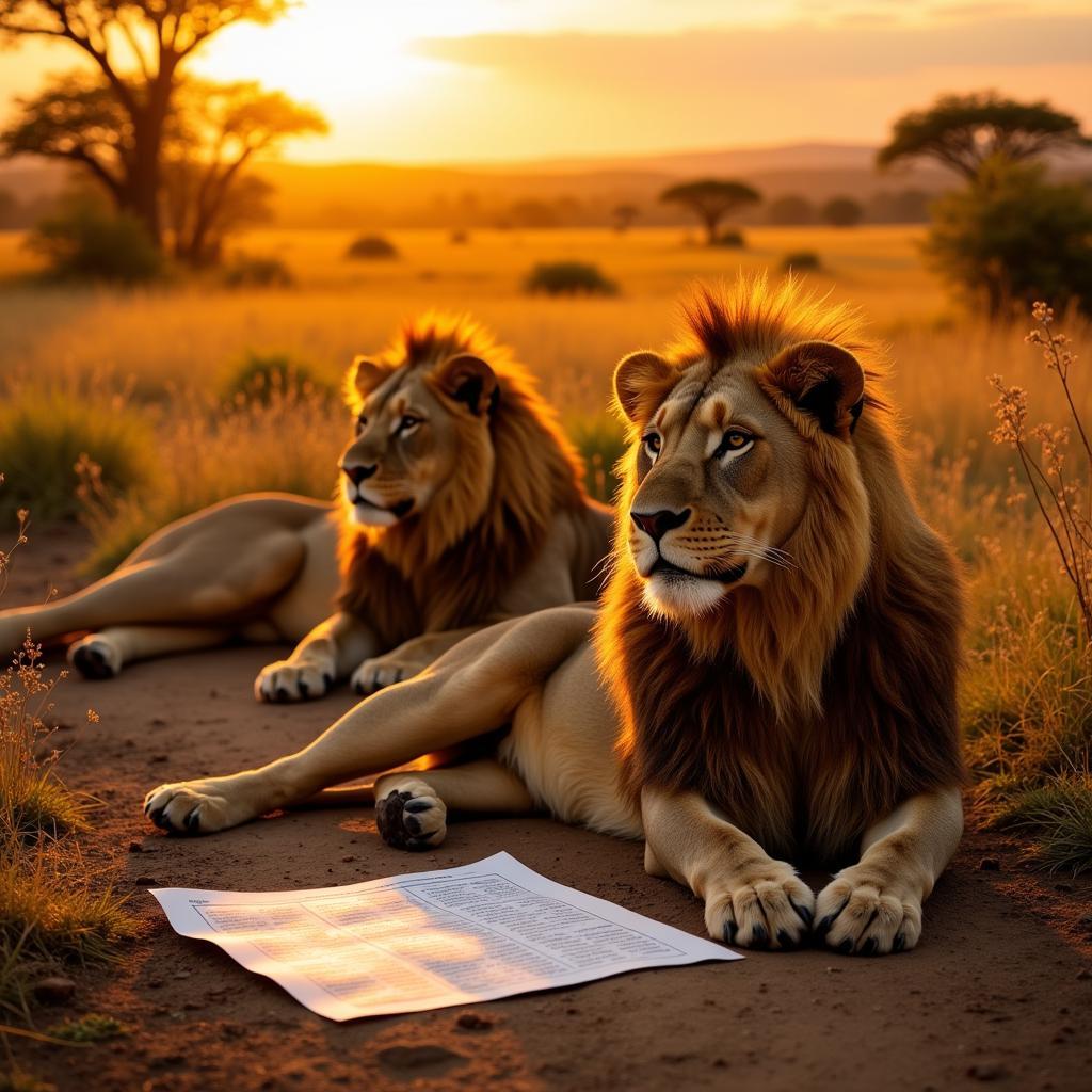 Lions in the African Savanna