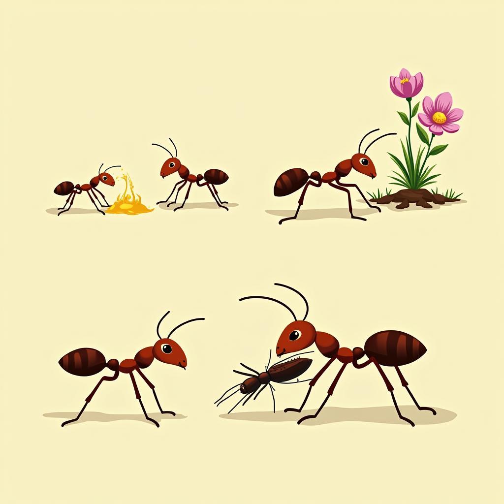 African Ant Foraging Behavior Based on Size