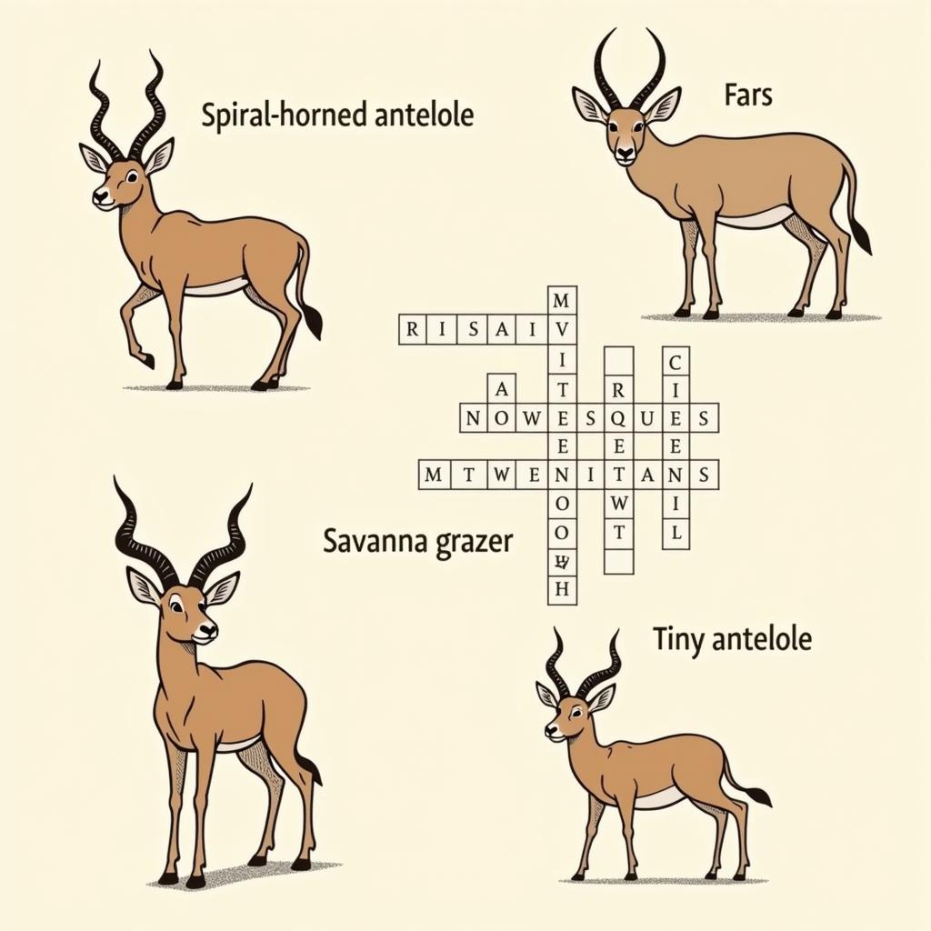 Examples of African Antelope Crossword Puzzle Clues