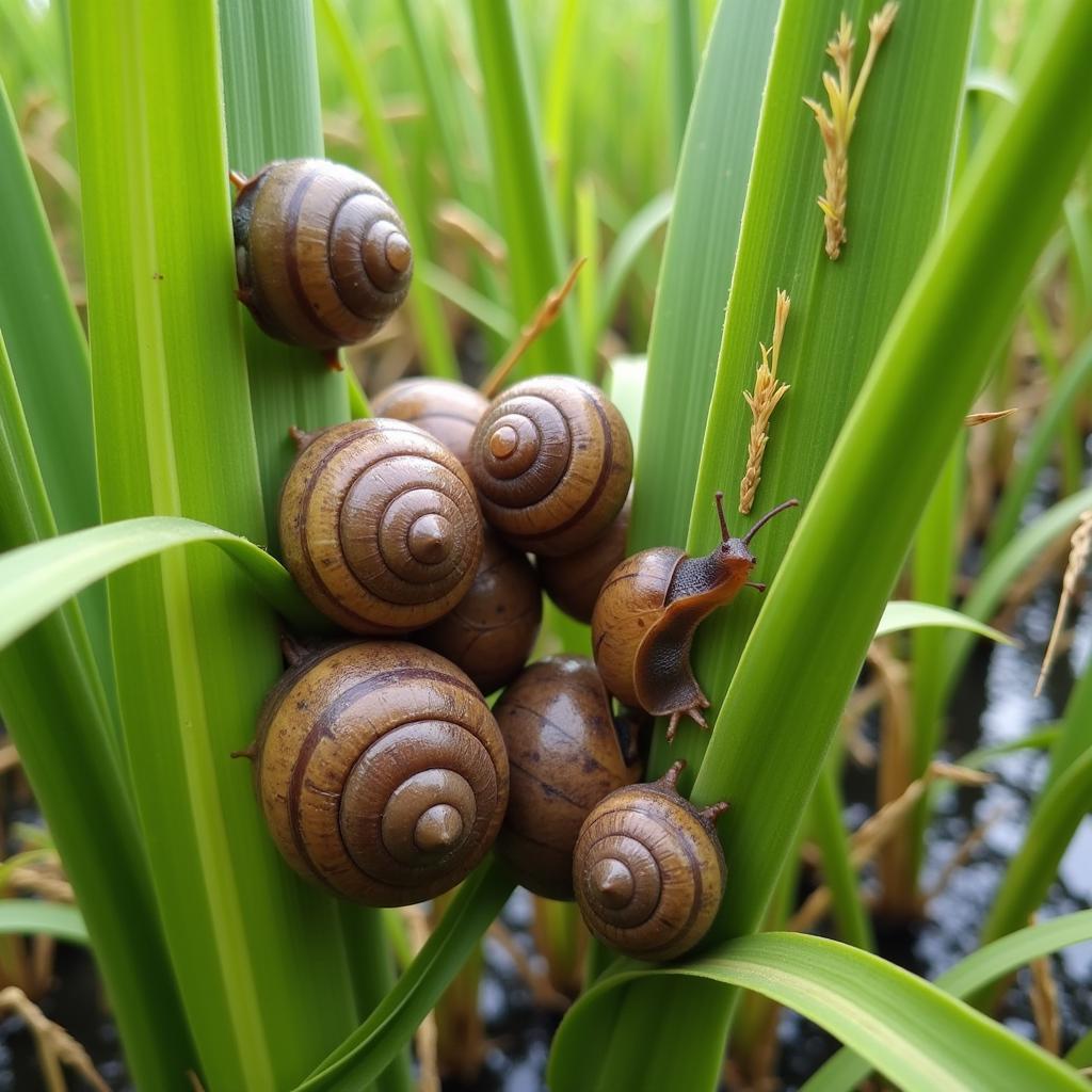 African Apple Snail in Indian Rice Paddies