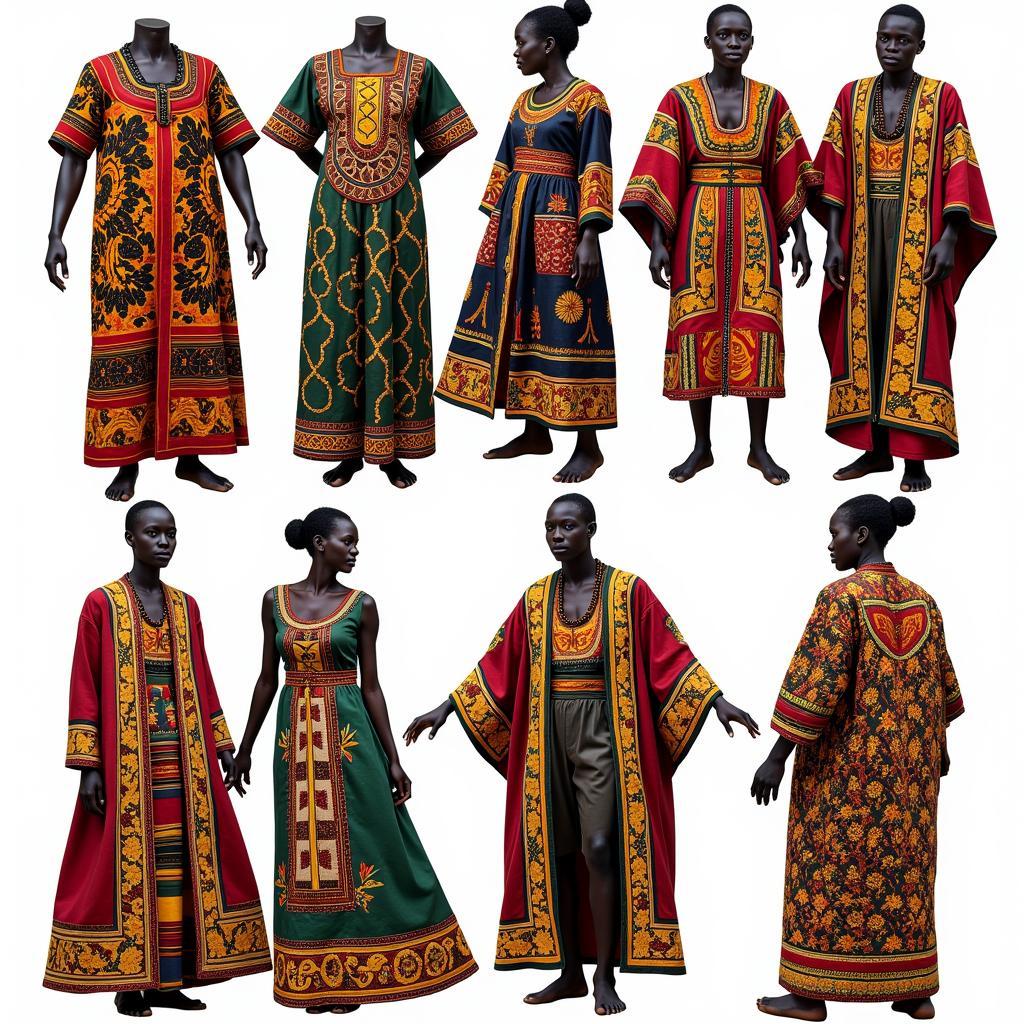 Traditional African Ceremonial Garments with Applique