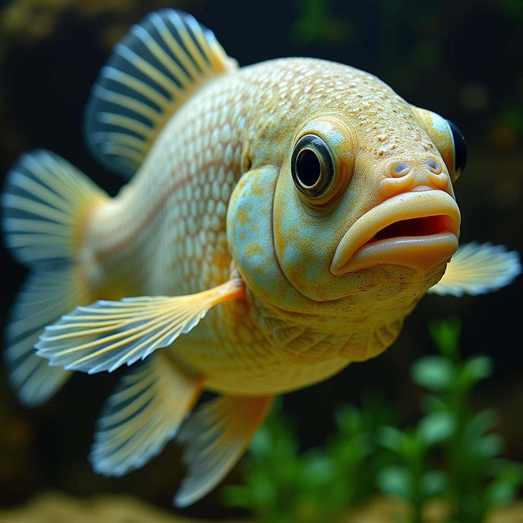 Checking the health of an African Arowana