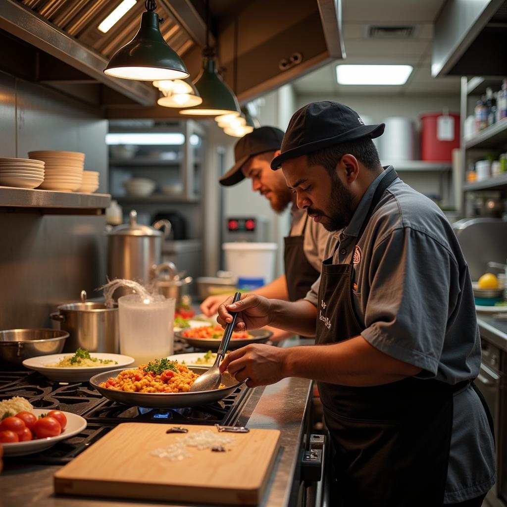 African asylum seekers working in a Tel Aviv restaurant.