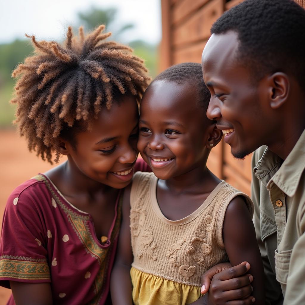 A Family Meeting Their Adopted Child in Africa