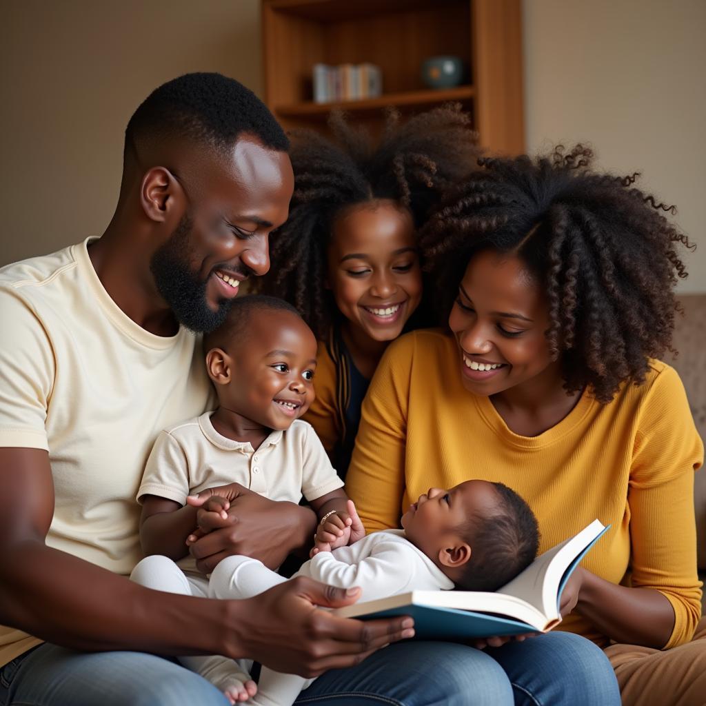 African Family Choosing a Baby Name