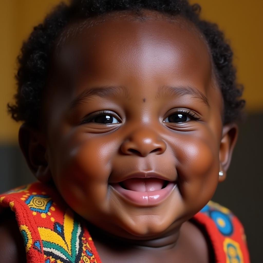 Smiling African Baby in High Resolution: A Portrait of Joy