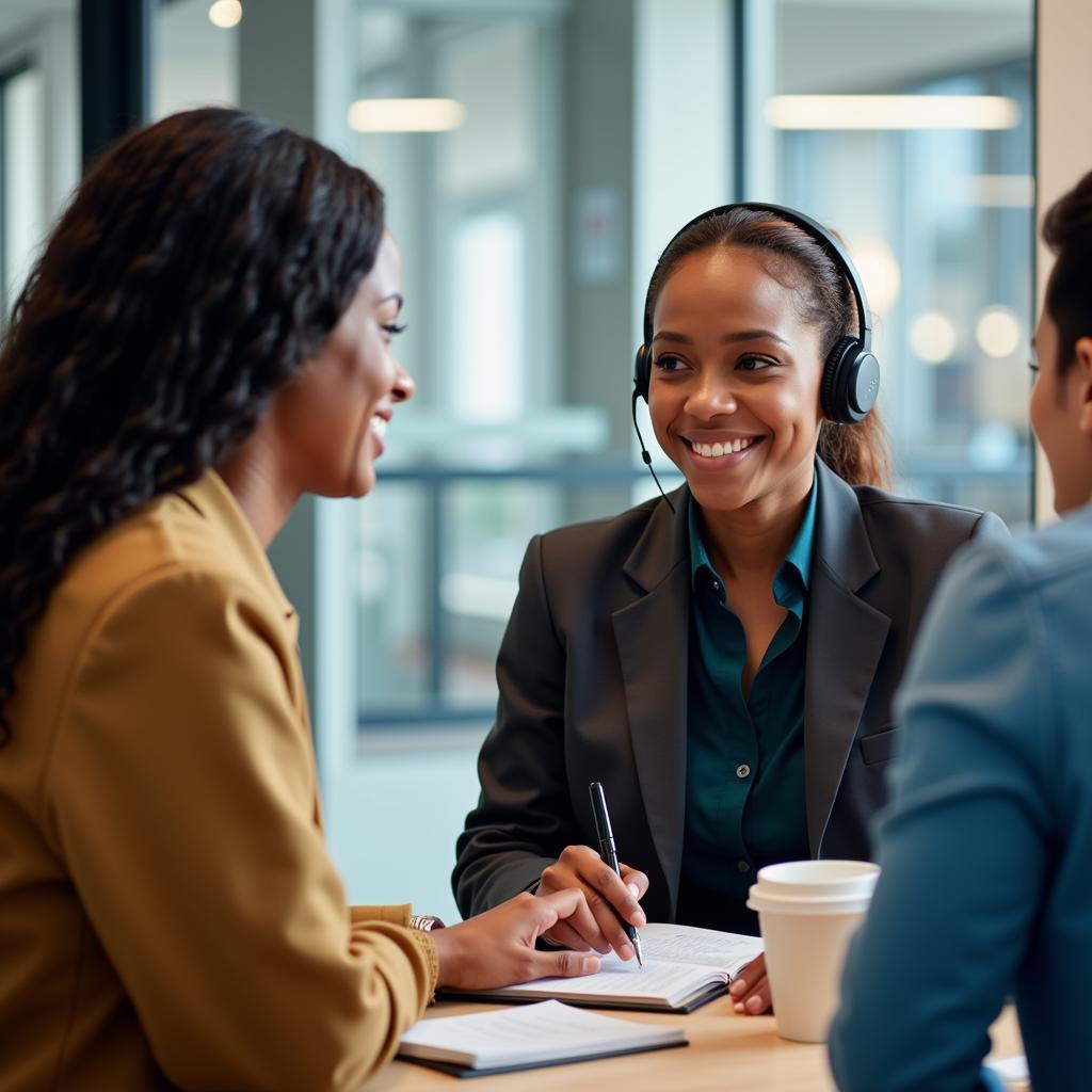 African Bank Customer Service Representative Assisting a Customer