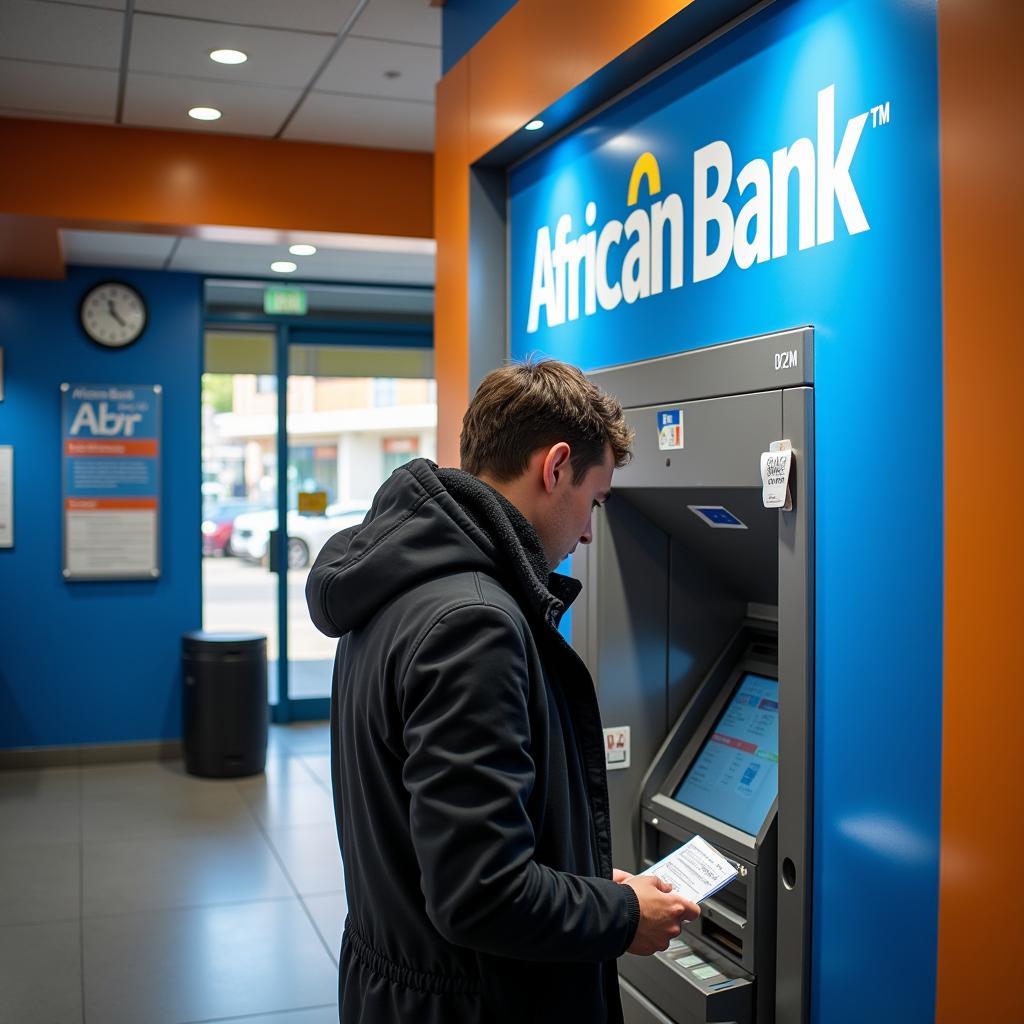 Using an ATM at African Bank Pretoria Central