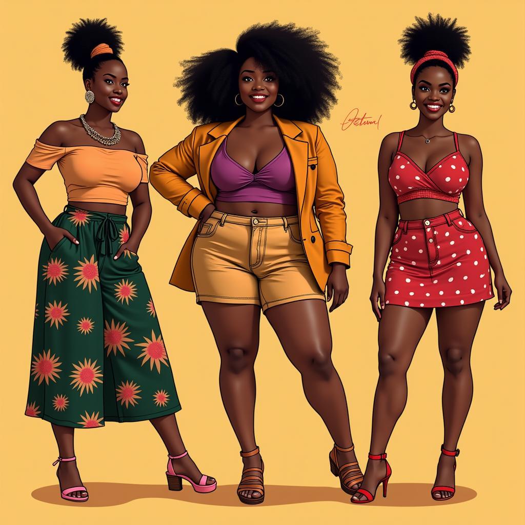 African BBW Women Embracing Their Curves