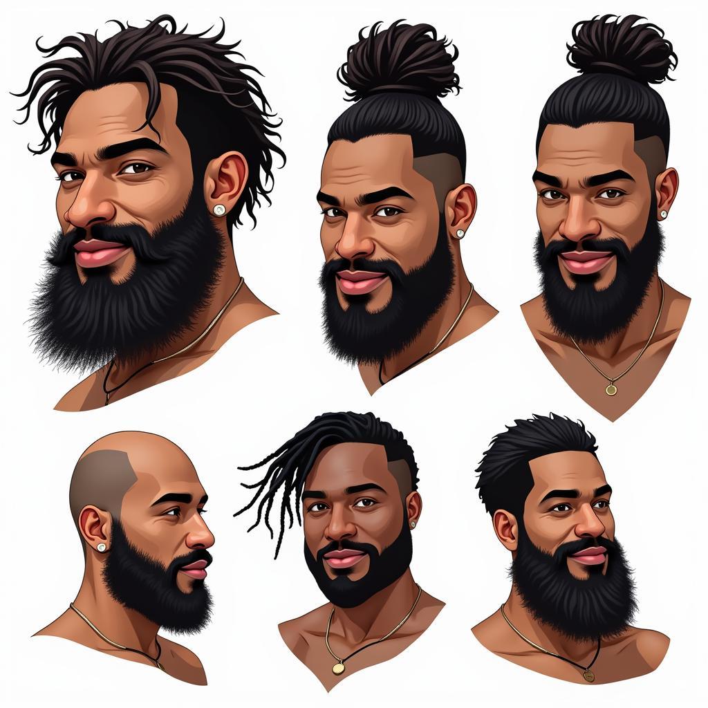 African Beard PNG Variations for Design