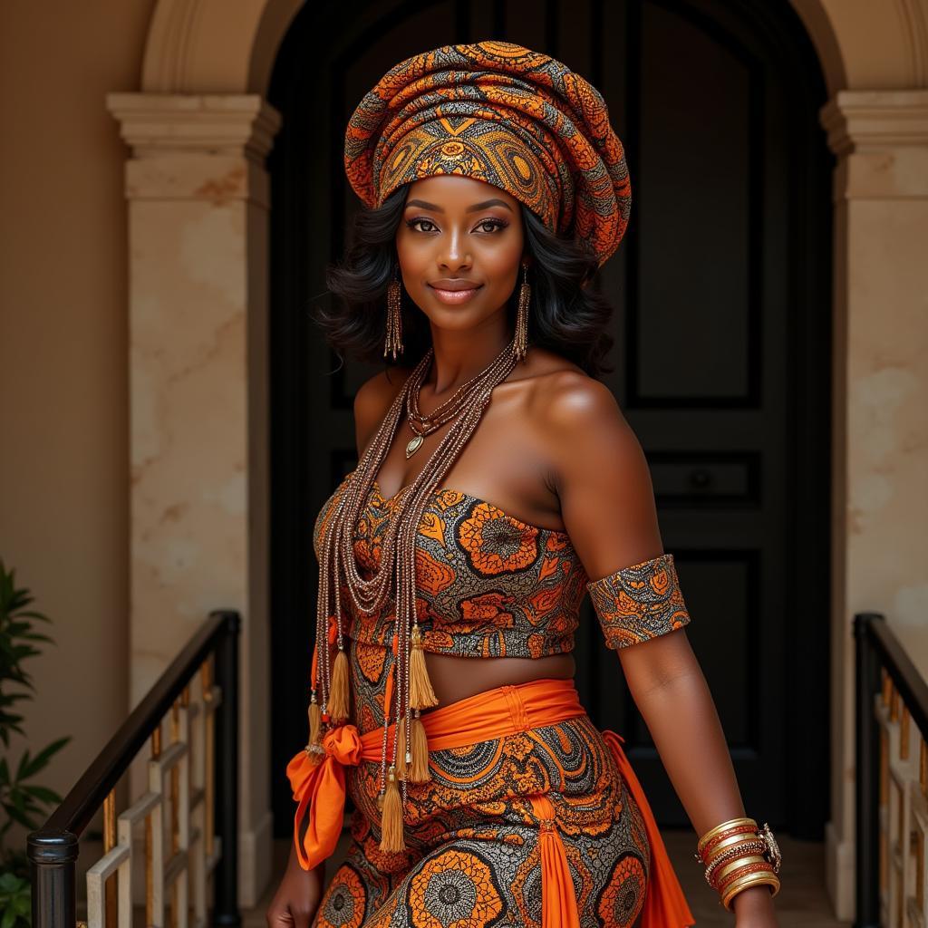 African Beauty Queen in Traditional Attire