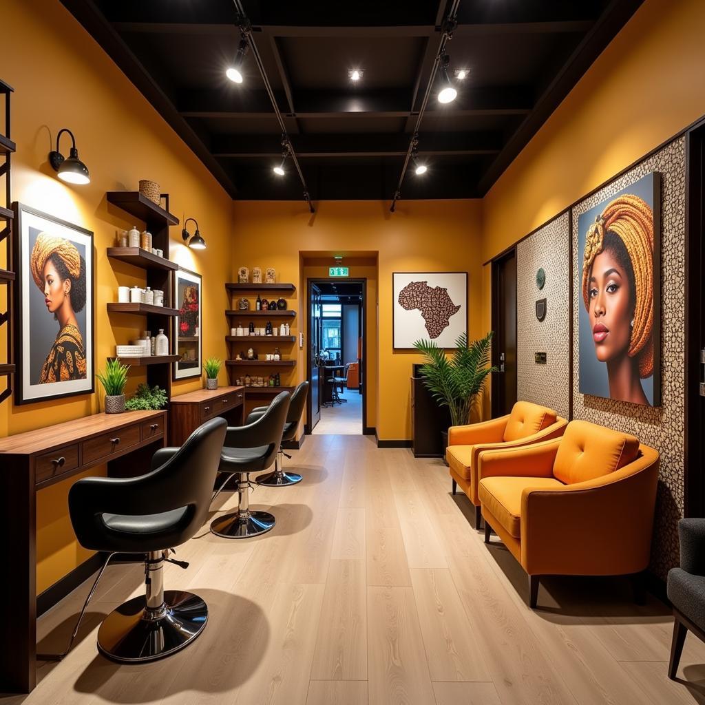 Modern and Stylish Interior of an African Beauty Salon in Tokyo