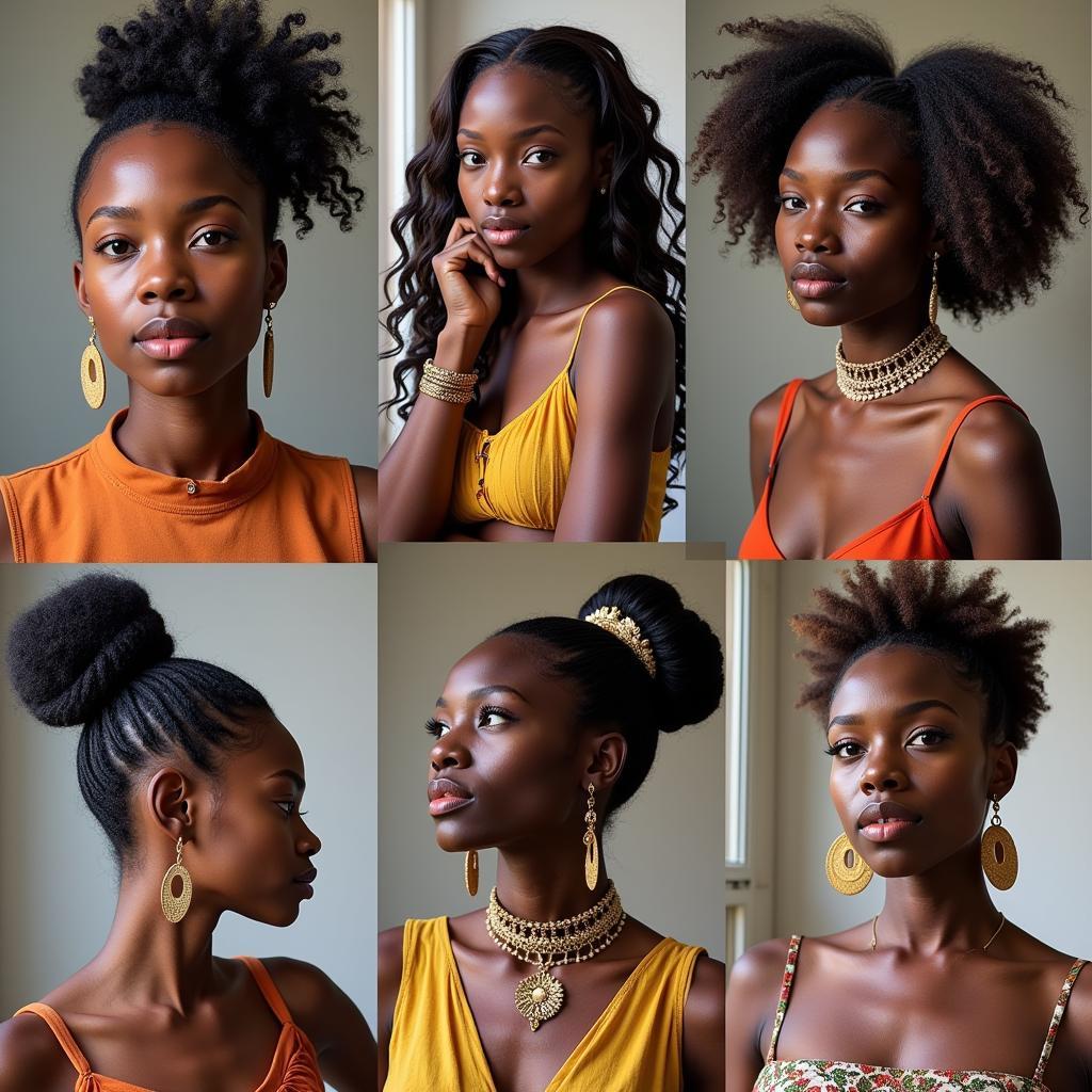 Diverse representations of African beauty standards across different regions and cultures