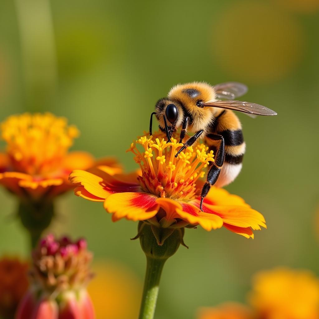 African Bee on Wildflower