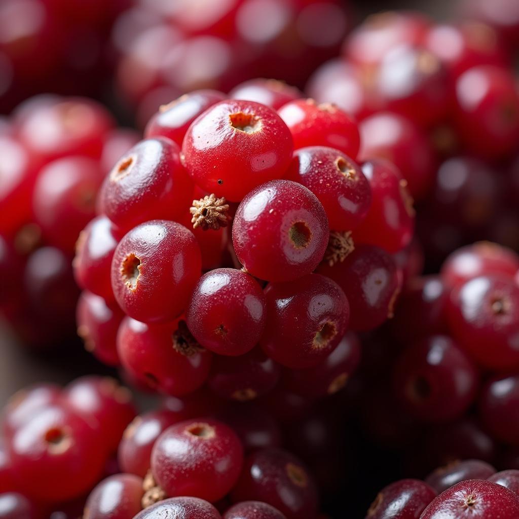 Close-up of African berries highlighting their rich color and texture