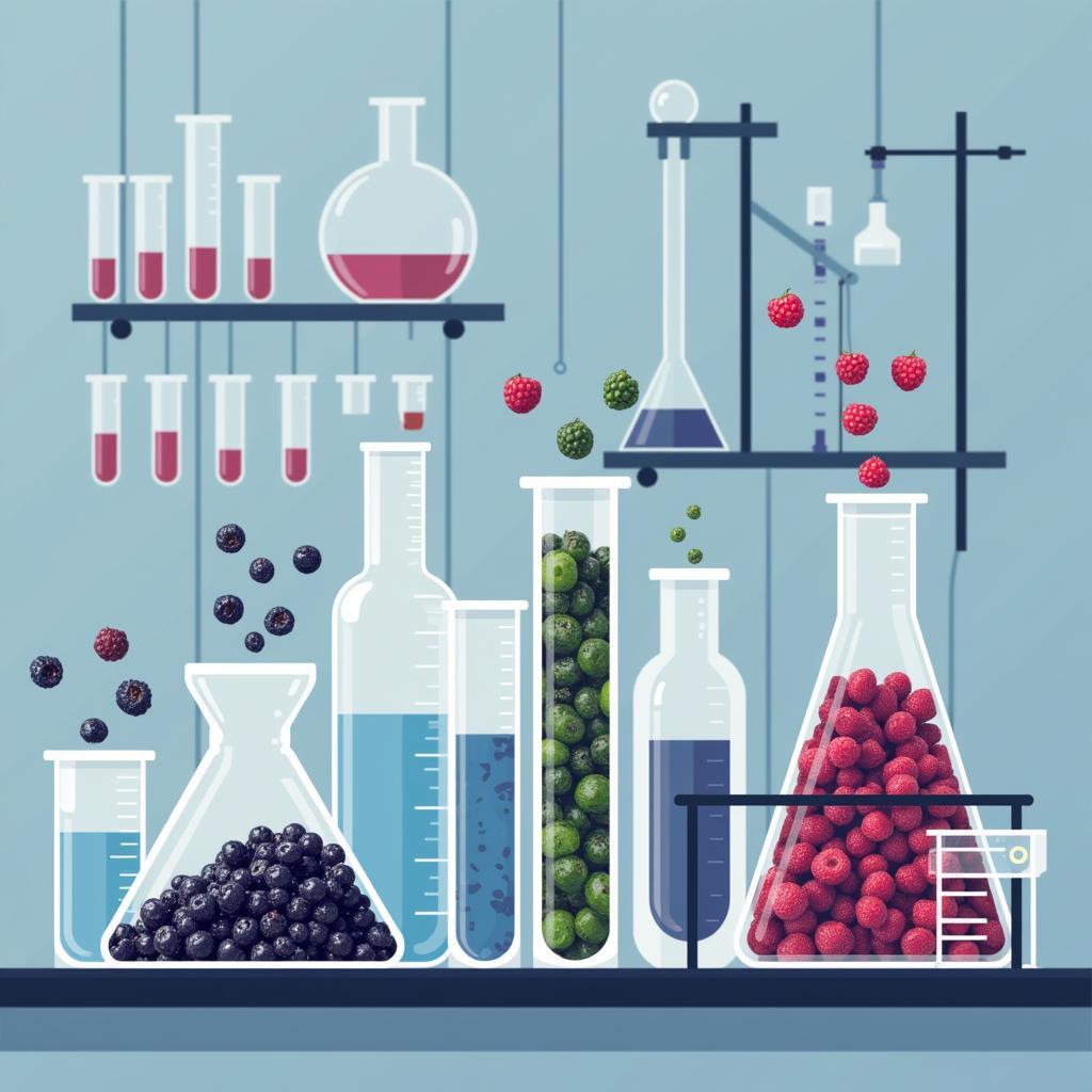 Lab equipment analyzing antioxidant properties of African berry seeds