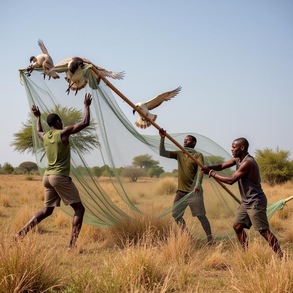 African Bird Net Trap in Action