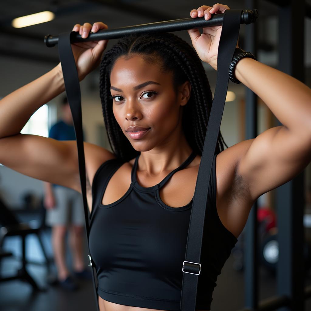 African Black Model Performing a High-Intensity Workout