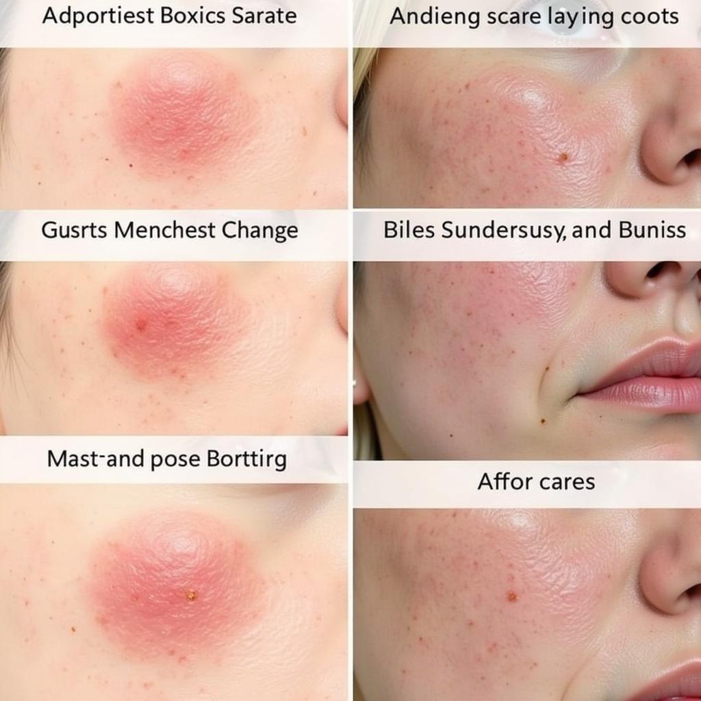 Various types of acne scars on different skin tones