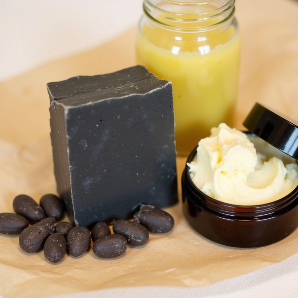 African Black Soap and Shea Butter for Skincare